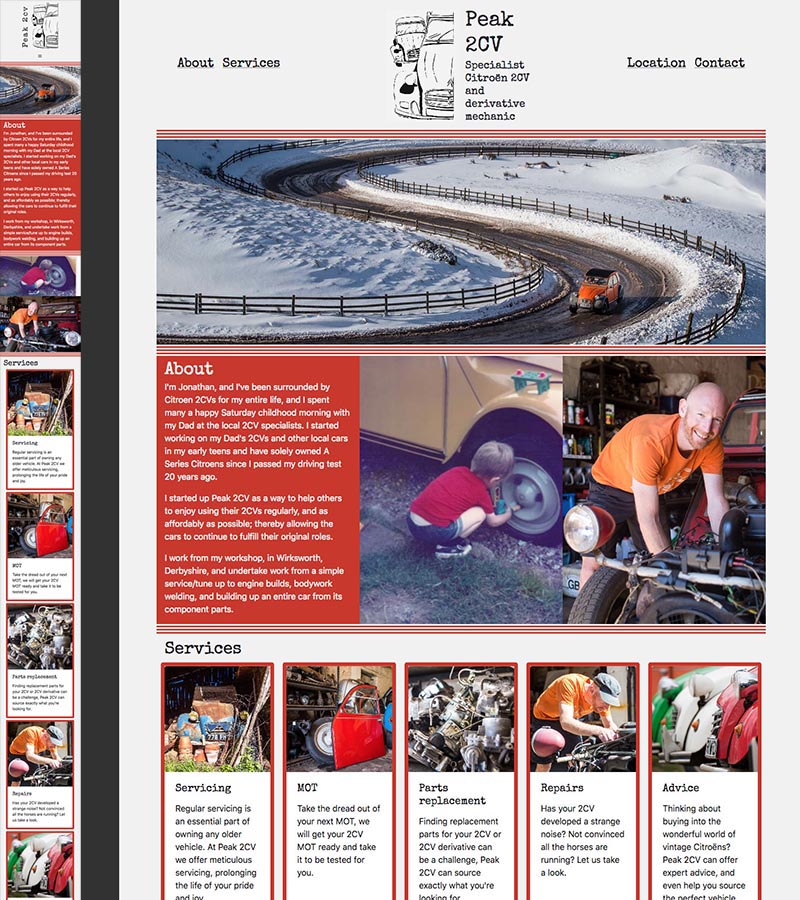Screenshot of peak2cv.co.uk